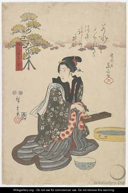 Trees that Bring Wealth and Prosperity Asaoki Edo period - Utagawa or Ando Hiroshige