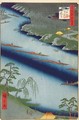 The Kawaguchi Ferry and Zenkoji Temple from One Hundred famous views of Edo - Utagawa or Ando Hiroshige