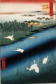 Sakasai Ferry plate 67 from the series One Hundred Famous Views of Edo Edo Period Ansei Era - Utagawa or Ando Hiroshige