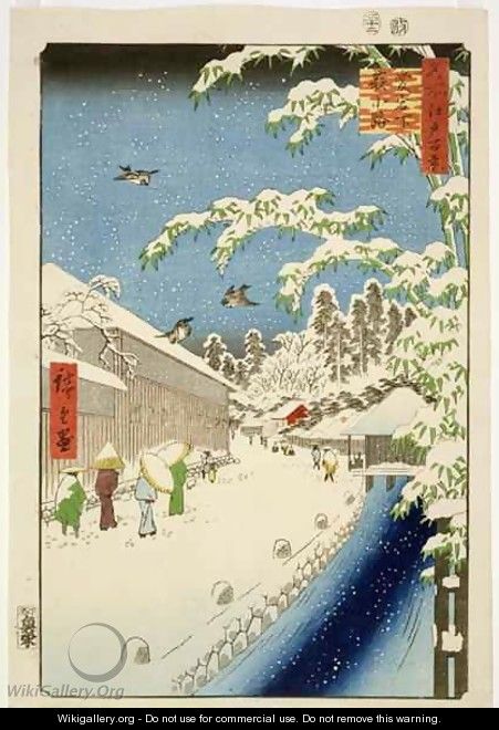 TH Riches 1913 Yabu Street Atago print no 112 from the series 100 Views of Famous Places in Edo Meisho Edo hyakkei - Utagawa or Ando Hiroshige