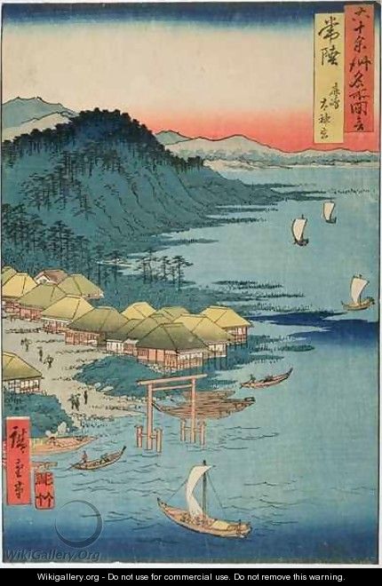 Hitachi Province Kashima Great Shrine from the series Illustrations of Famous Places in the Sixty-odd provinces - Utagawa or Ando Hiroshige