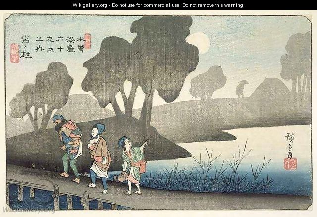 Miyanokoshi No 37 from the series 69 Stations of the Kisokaido - Utagawa or Ando Hiroshige