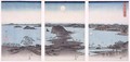 Panorama of Views of Kanazawa Under Full Moon from the series Snow Moon and Flowers - Utagawa or Ando Hiroshige