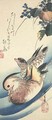 Mandarin Ducks and Waterplant Edo period - Utagawa or Ando Hiroshige