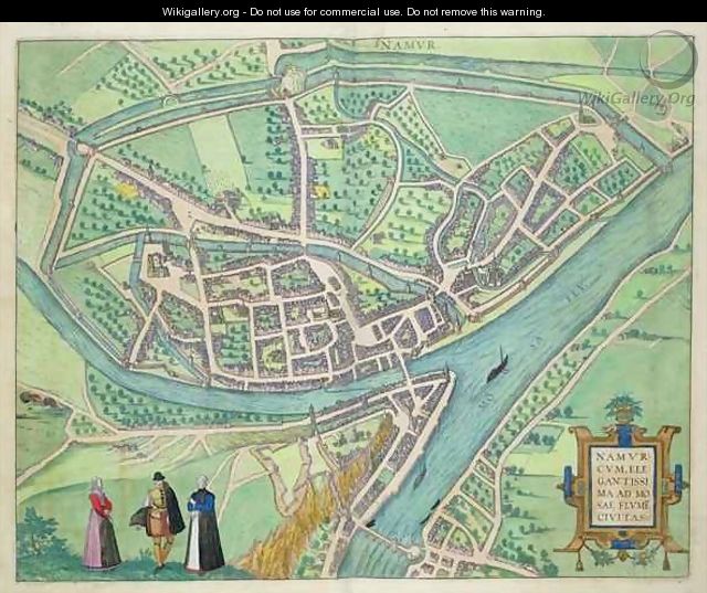 Map of Namur from Civitates Orbis Terrarum - (after) Hoefnagel, Joris