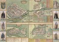 Maps of Galway Dublin Limerick and Cork from Civitates Orbis Terrarum - (after) Hoefnagel, Joris