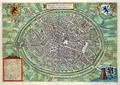 Town Plan of Bruges from Civitates Orbis Terrarum - (after) Hoefnagel, Joris