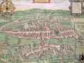 Map of Zurich from Civitates Orbis Terrarum - (after) Hoefnagel, Joris