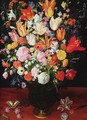 Still life of flowers - Kasper or Gaspar van den Hoecke