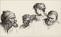 Head studies from cartoons at Hampton Court from The Works of Hogarth - William Hogarth