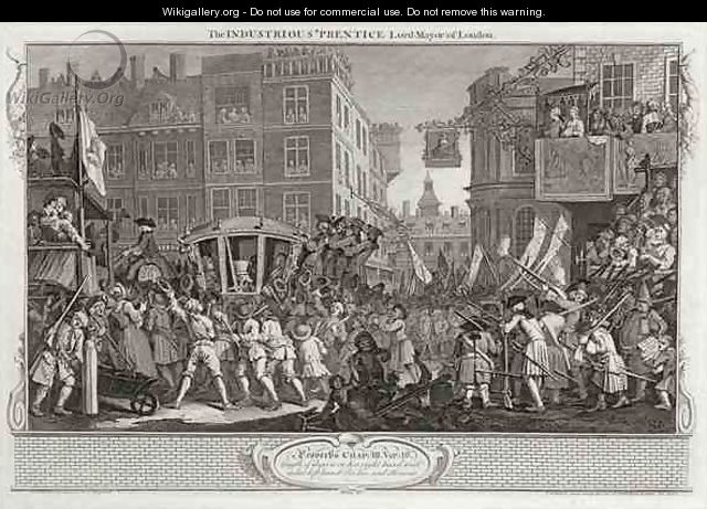 The Industrious Prentice Lord Mayor of London plate XII of Industry and Idleness - William Hogarth
