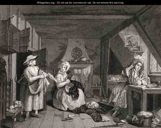 The Distressed Poet from The Works of William Hogarth - William Hogarth