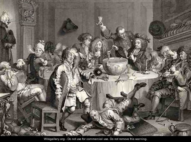 A Midnight Modern Conversation from The Works of William Hogarth - William Hogarth