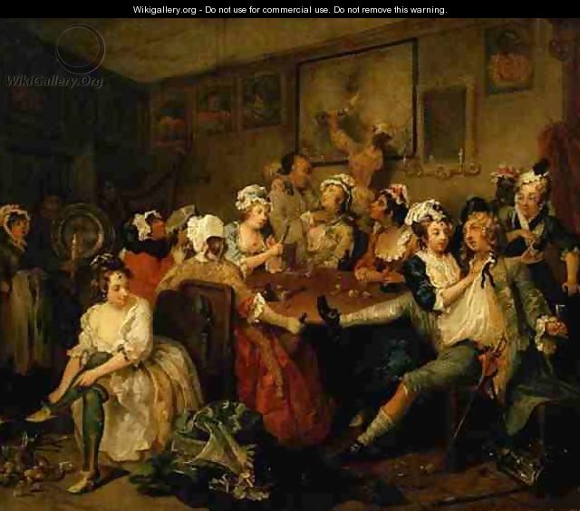 A Rakes Progress III The Rake at the Rose Tavern - William Hogarth