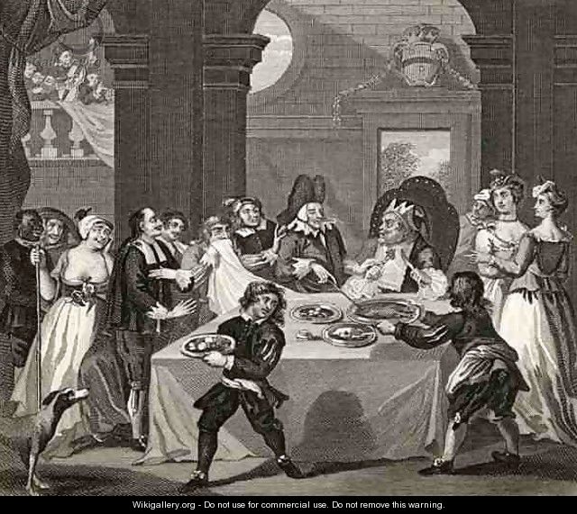 Sancho at the Feast Starved by his Physician from The Works of Hogarth - William Hogarth
