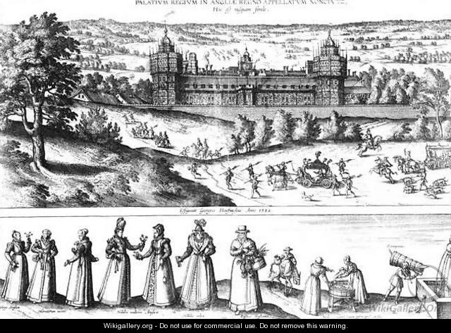 Elizabeth I s Procession Arriving at Nonesuch Palace and Illustrations of Social Hierarchy - Joris Hoefnagel