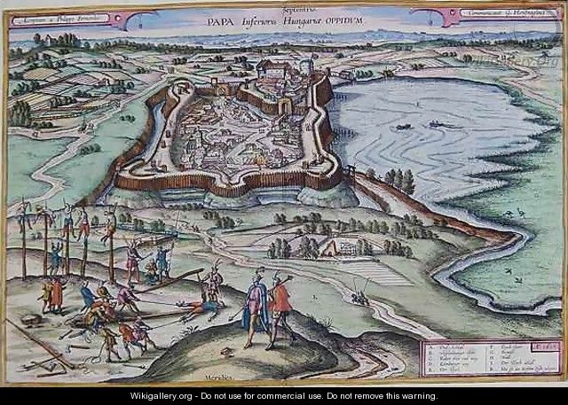 The Hungarian Fort of Papa at the time of the Ottoman sieges - Joris Hoefnagel