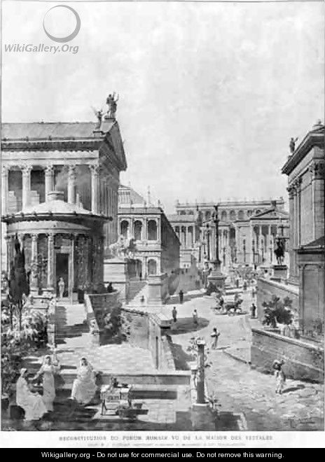 The Roman Forum of Antiquity - (after) Hoffbauer, Theodor Josef Hubert