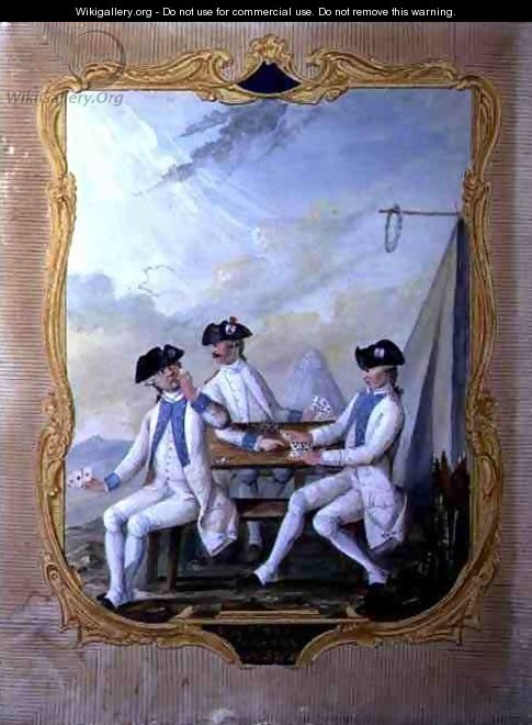 Officers from the Forez Bearn and Agenais Regiments playing cards - Nicolas Hoffmann