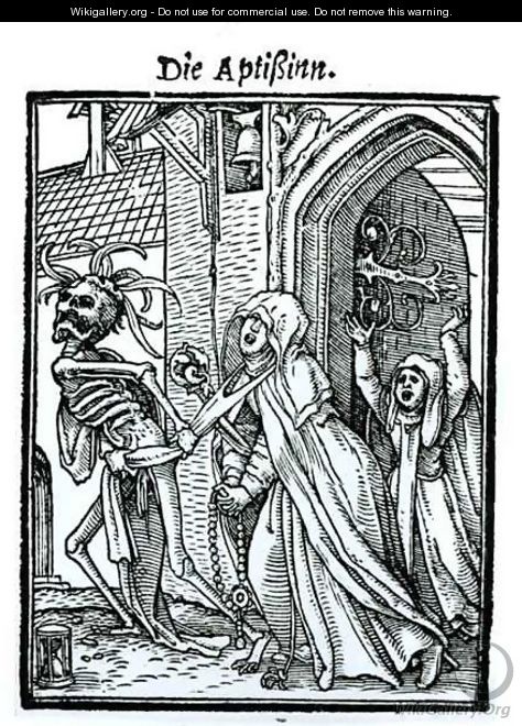 Death and the Abbotess - (after) Holbein the Younger, Hans