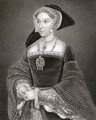 Portrait of Jane Seymour c 1509-37 from Lodges British Portraits - (after) Holbein the Younger, Hans