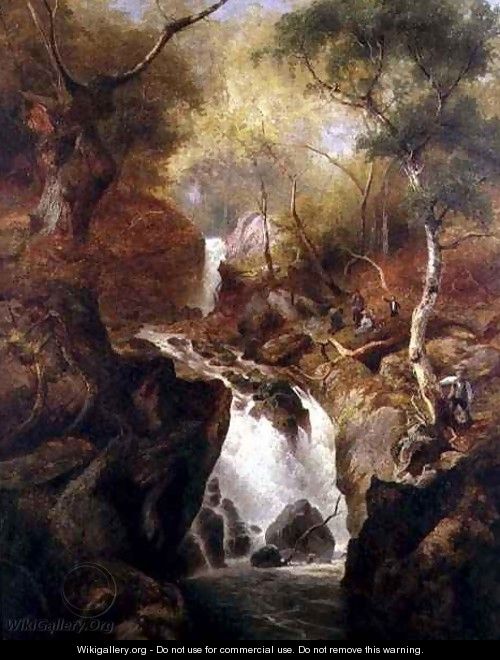 Waterfall through a Woodland - Edward Henry Holder