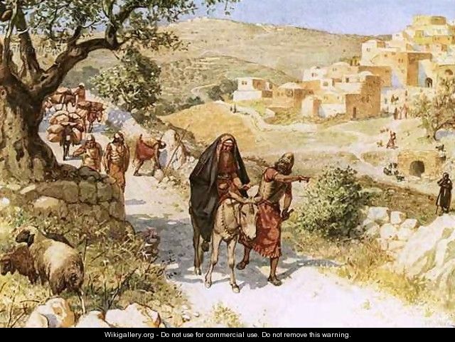 David fleeing from Jerusalem is cursed by Shimei - William Brassey Hole