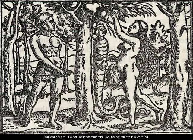 The Fall of Adam and Eve - (after) Holbein the Younger, Hans