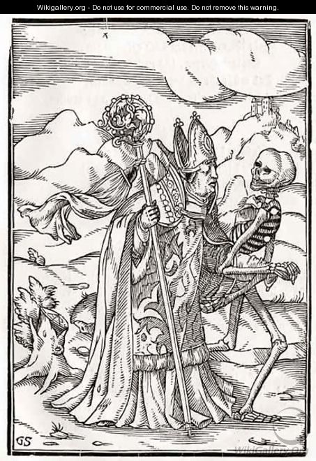 Death comes to the Bishop - (after) Holbein the Younger, Hans