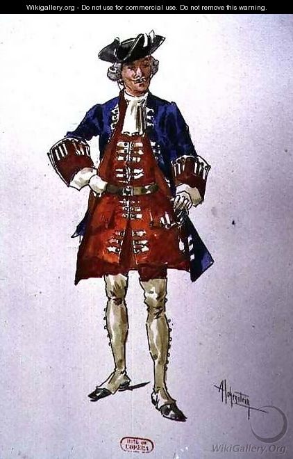 Male costume design for the opera Manon Lescaut - Adolf Hohenstein