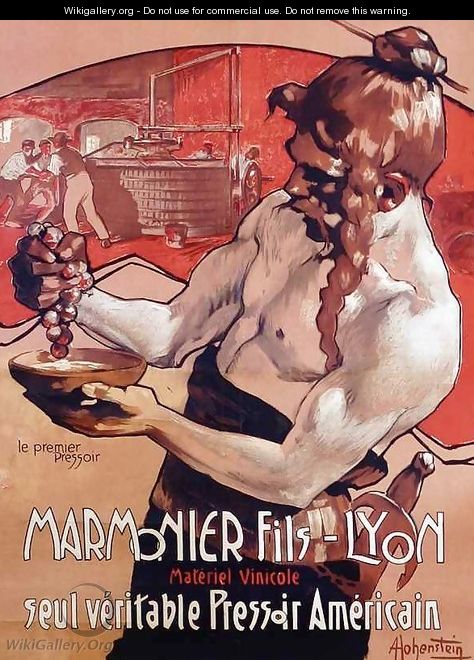 Advertisement for Marmonier Fils Lyon - Adolf Hohenstein