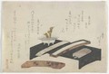 Surimono illustrating a writing desk Edo period - Toyota Hokkei