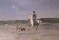 Horse and Rider on a windswept Beach - Heywood Hardy