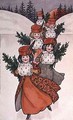 Five Little Girls with Muffs - Florence Hardy