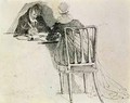 Man and Woman Writing at a Table - John Harden
