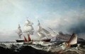 A Clipper Ship off the Mumbles Lighthouse Swansea - James Harris of Swansea