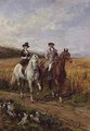 Couple Riding with Their Dogs - Heywood Hardy