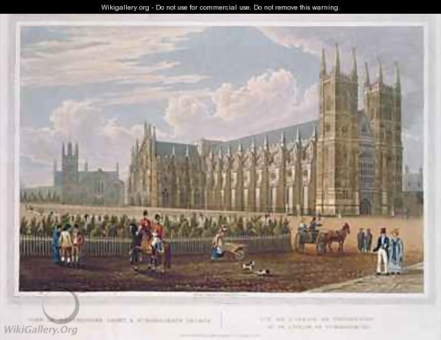 View of Westminster Abbey and St Margarets Church - Robert the Elder Havell