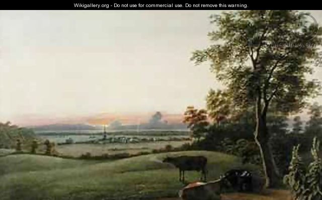 Sunrise Flatbush and the Ocean from the Greenwood Cemetery Long Island New York - George Harvey