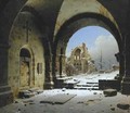 Cloister Ruins in Winter - Carl Georg Adolph Hasenpflug