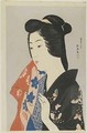 Woman Holding a Towel Taisho era - Goyo Hashiguchi