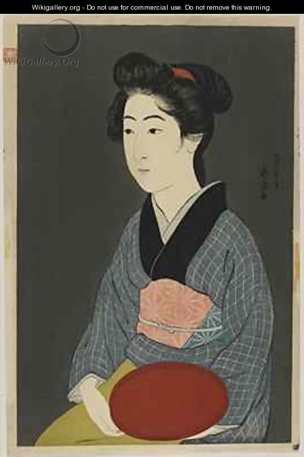 Woman Holding a Tray Taisho era - Goyo Hashiguchi