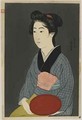 Woman Holding a Tray Taisho era - Goyo Hashiguchi