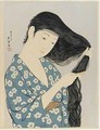 Woman combing her hair - Goyo Hashiguchi