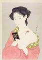 A Woman in Nagajuban Powdering her Neck - Goyo Hashiguchi