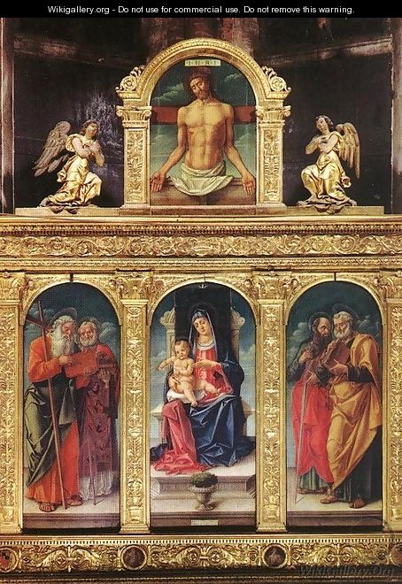 Virgin Enthroned with the Child on her Knee (polyptych) - Bartolomeo Vivarini