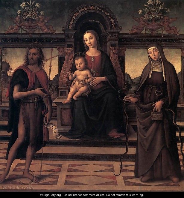 Virgin and Child with Sts John the Baptist and Verdiana - Italian Unknown Master