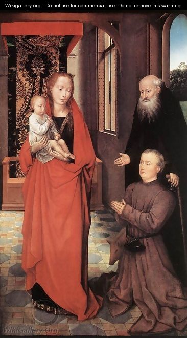 Virgin and Child with St Anthony the Abbot and a Donor - Hans Memling