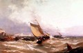 Fishing Boats off a Coastline - Edwin Hayes