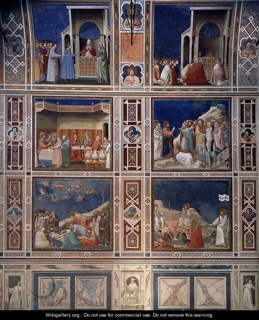 Scenes with decorative bands - Giotto Di Bondone